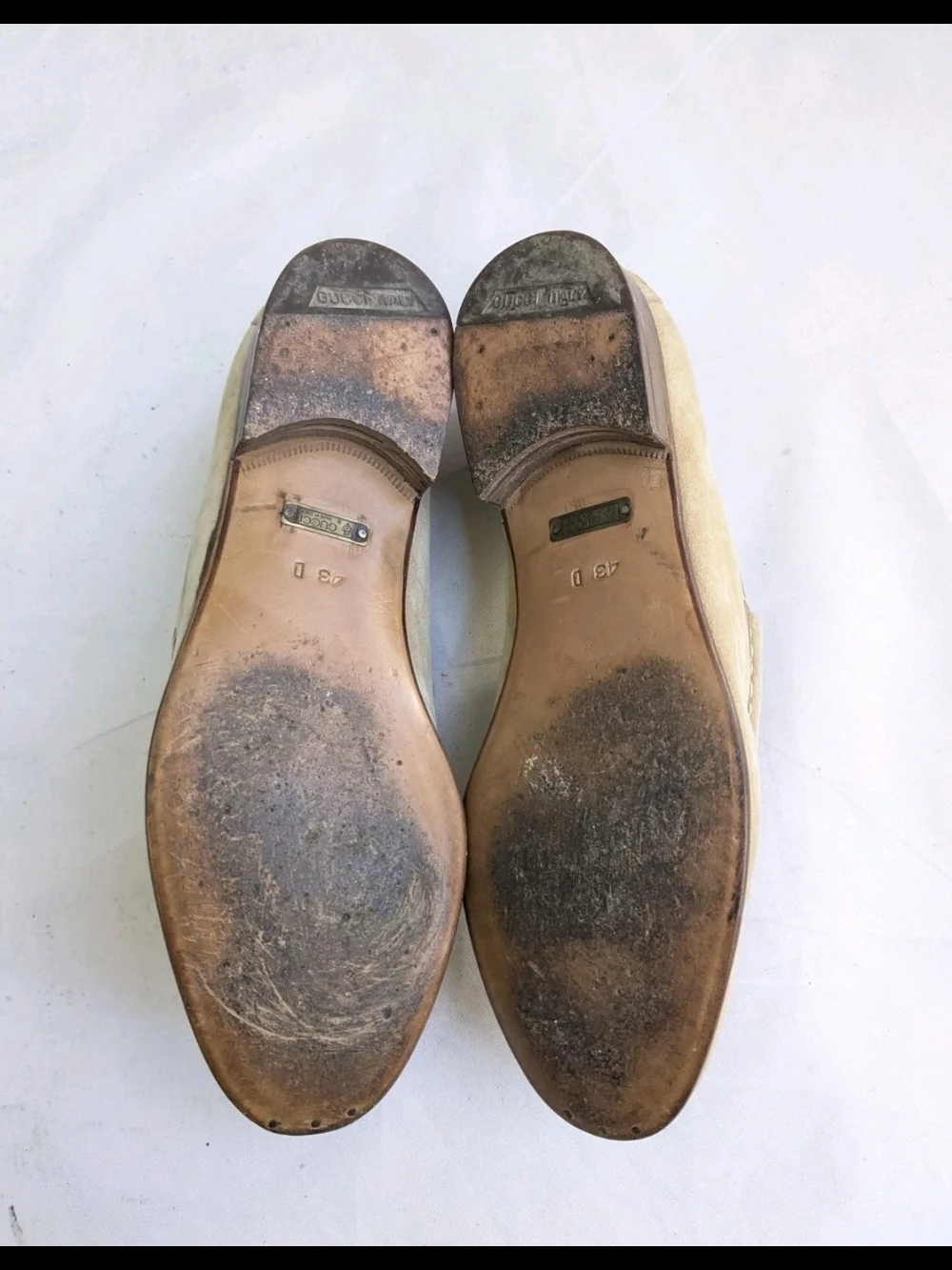 Gucci Beige Suede Horsebit Loafers Men US 9.5